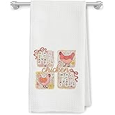 JMICPTUB Coquette Bow Chicken Mama Kitchen Towels, Chicken Mom Lady Gifts Dish Tea Towels, Chickens Lover Gifts for Women Decorative Hand Towel for Kitchen Bathroom, 16x24 Inch
