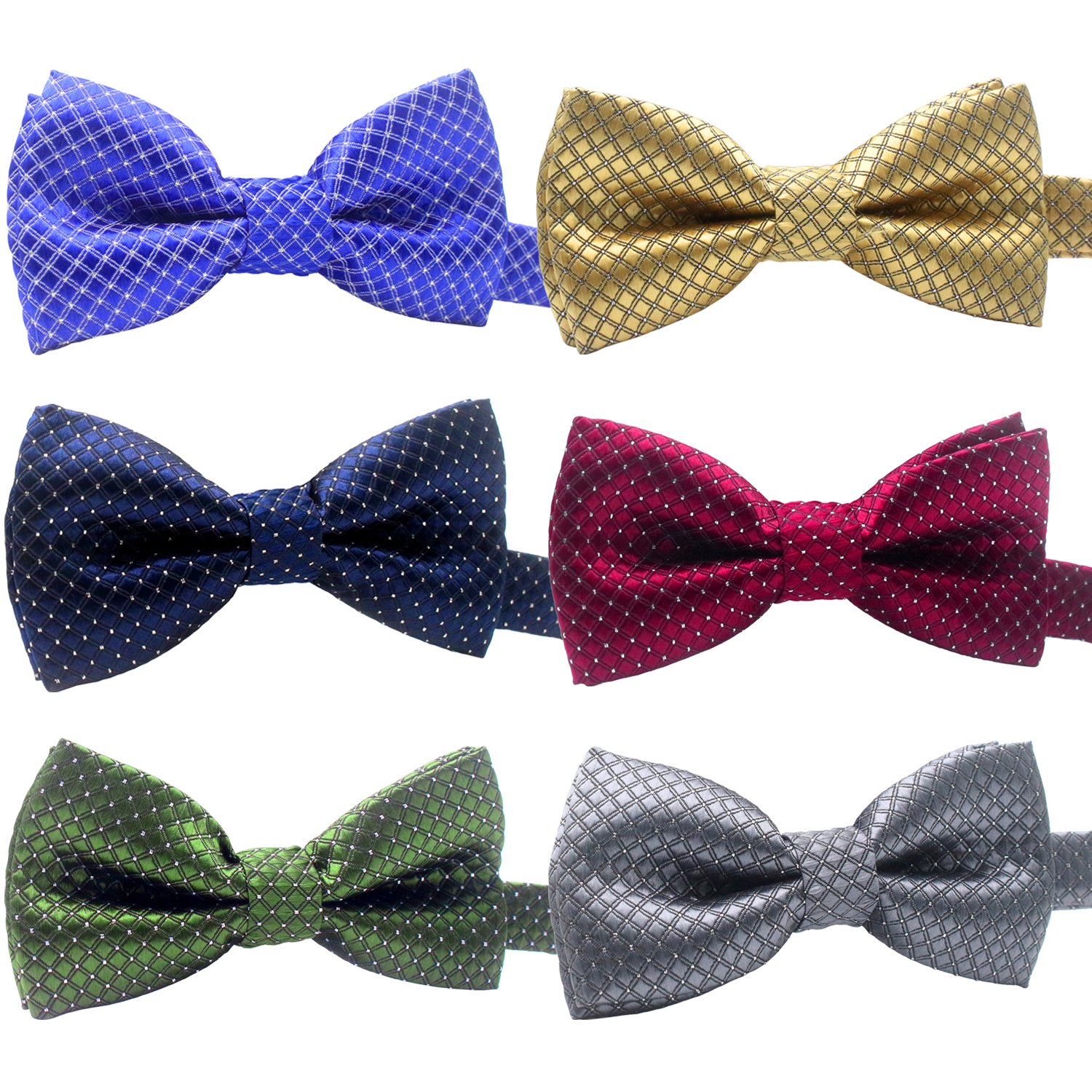 HOLLIHI Handcrafted Adorable Pet Bow Ties - 6-pack Adjustable Polka Dots Bowties Dog Collar Neckties Kitty Puppy Grooming Accessories for Doggy Cat, Neck 25-45cm