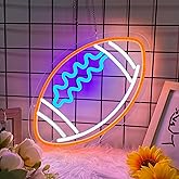 Football Neon Sign for Wall Decor, Football LED Signs for Teens, Man Cave, Boys Bedroom and Game Room, Football-Shaped Neon Light, Neon Light Up Signs Gift for Football Fans