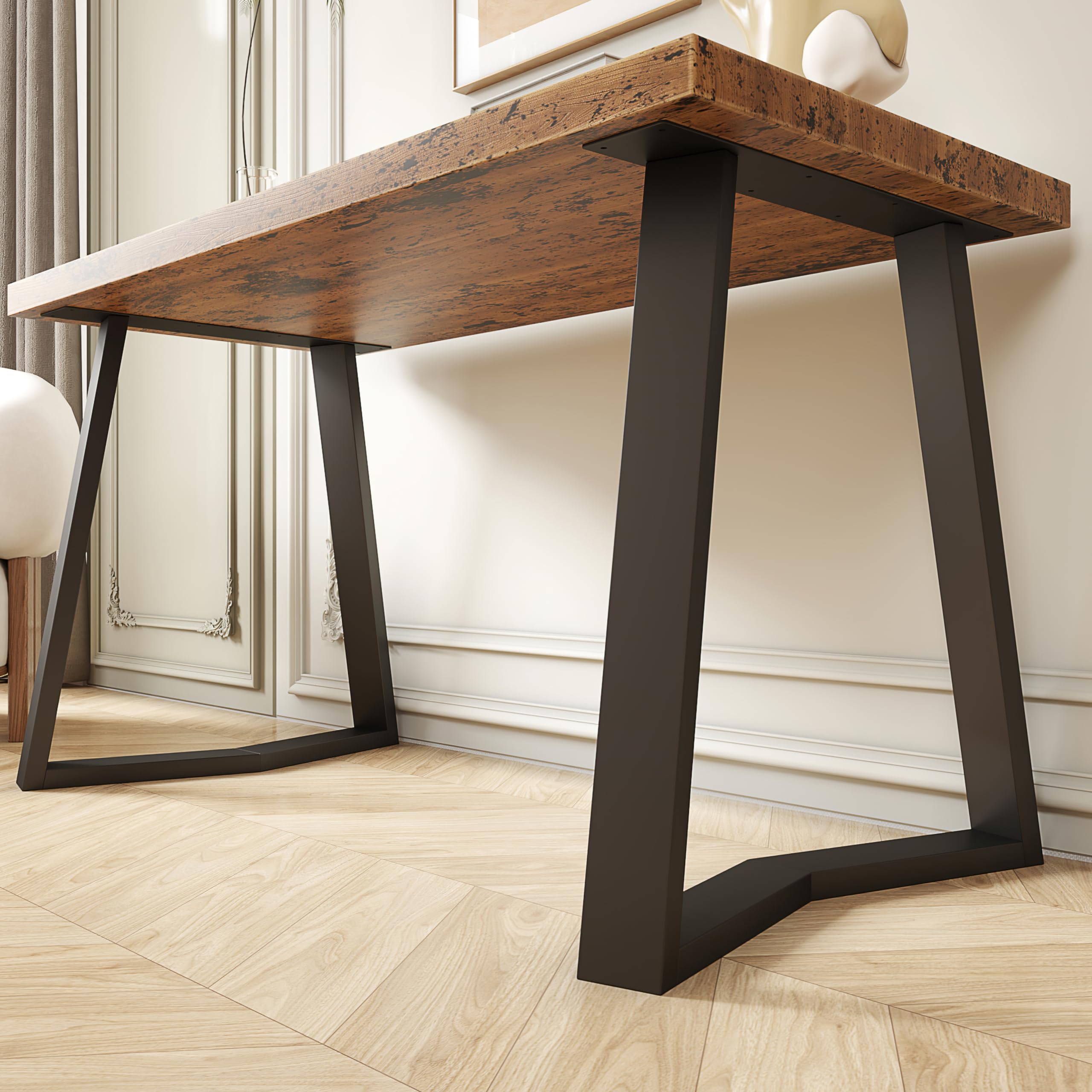 Photo 1 of *MISSING PARTS - See Clerk Notes*
FUSHIAIPTC 28 Inch Dinning Table Legs, 25.8" W Desk Legs Set of 2 Heavy Duty Metal Legs for Table, 3.2” Thickened Treatment Modern Table Leg with Adjustable Floor Protector (Trapezoidal)