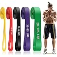 5-Level Resistance Bands for Working Out, Pull Up Assistance Bands | 5-125 LBS Resistance, Fitness, Full-Body Training, Physi
