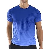 Men's Athletic Running T-Shirts Quick Dry Gym Workout Shirts Moisture Wicking Short-Sleeve Lightweight Sports Tee Tops