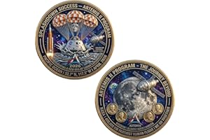 The Artemis II Crew of Four Commemorative Deep Space Collector's Coin, Lunar Mission Challenge Coin, Return to the Moon Souve