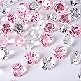 Acrylic Diamond Fake Gems Vase Filler, Babenest 240pcs 3/4 Inch Faux Diamonds Crystals Jewels for Table Scatters Wedding Party Event Arts & Crafts Birthday Decoration (240, Pink/Clear)