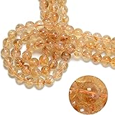 94Pcs (2Pcs/Set) 8mm Citrine Smooth Round Beads Natural Stone Beads AAA Grade Premium Round Gemstone Genuine Real Stone Loose for DIY Bracelet Jewelry String Making