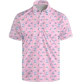 Yiyeqiu Golf Shirts for Men Mixed Martial Golf Polo Shirts for Men | Mens Short Sleeve Shirts Button Up Polo Shirts