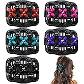 5 Pieces Stretchy Magic Hair Comb Adjustable Elastic Comb Hair Clip for Women Girls No Crease Hair Pins Vintage Hair Bun Maker Hair Accessories for Curly Thick Wavy Hair Ponytail