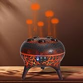 KCKJ Jellyfish Essential Oil Diffuser Sound-Activated Spray Dancing Jellyfish,250ml Aroma Air Diffuser, 3 Mist Modes &amp; 7 Color Lights, Volcanic Lava Design for Home Bedroom(Black Crack)