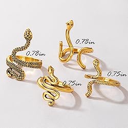 Frodete Snake Stackable Rings for Women Snake