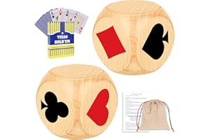 AHIER 1.57 Inch Large Euchre Trump Marker Dice Kit- 2 PCS Wooden Euchre Cube Indicator & Cards with Storage Bag and Manual fo