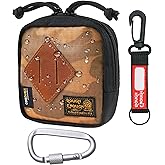 Rough Enough EDC Belt Pouch for Men Coin Organizer Small Tactical Molle Pouch with Magnetic Buckle Zipper for Outdoor Gear Desert Camo and Black Cordura