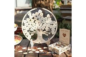 Fonder Mols Wedding Guest Book Alternative with Pen, Rustic Boho Guest Book Wedding Reception, Wooden Guest Book Tree of Life for Memorial Service, Unique Wedding Keepsake Ideas