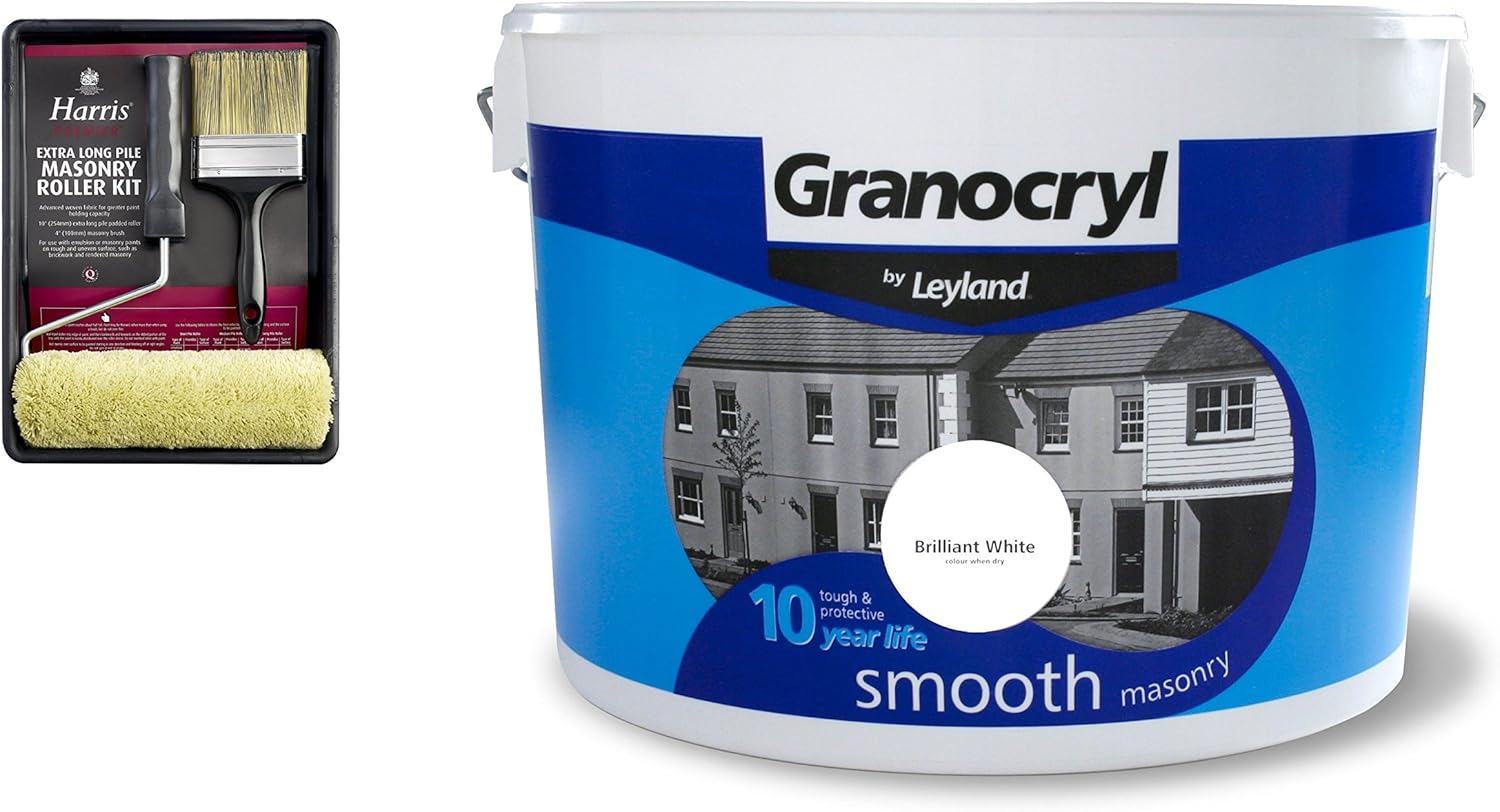 Leyland Granocryl Smooth Masonry Paint Granocryl by Leyland 10 Year Smooth Masonry Paint 10L Brilliant White