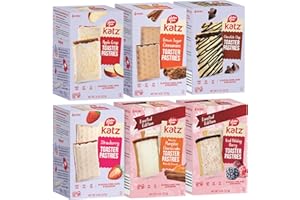 Katz Gluten Free Snacks Toaster Pastries Variety Pack. Apple Crisp, Cinnamon, Chocolate Chip, Strawberry, Iced Holiday Berry, & Pumpkin Cheesecake. Free of Dairy, Peanuts, Tree Nuts, and Sesame (6Pk)