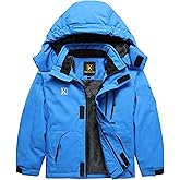 Keevoom Boys Winter Coat Ski Jacket Windproof Kids Snowboard Warm Fleece Snow Coat Waterproof Outdoor Hooded Ski Coats