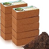 Legigo Pack of 10 Organic Coco Coir Bricks- 100% Natural Compressed Coco Peat Brick Coconut Fiber Substrate with Low EC&pH Balance, Plant Soil Enhance Root Growth for Herbs, Flowers, House Plants