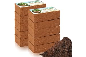 Legigo Pack of 10 Organic Coco Coir Bricks- 100% Natural Compressed Coco Peat Brick Coconut Fiber Substrate with Low EC&pH Balance, Plant Soil Enhance Root Growth for Herbs, Flowers, House Plants