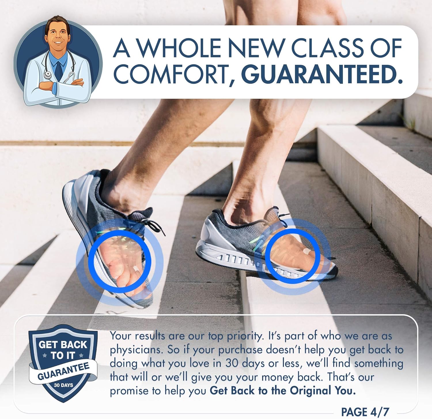 Dr. Frederick's Original Metatarsal Pads Plus - 4 Pieces - 50% More Cushioning - Foot Pads for Women & Men: Health & Personal Care