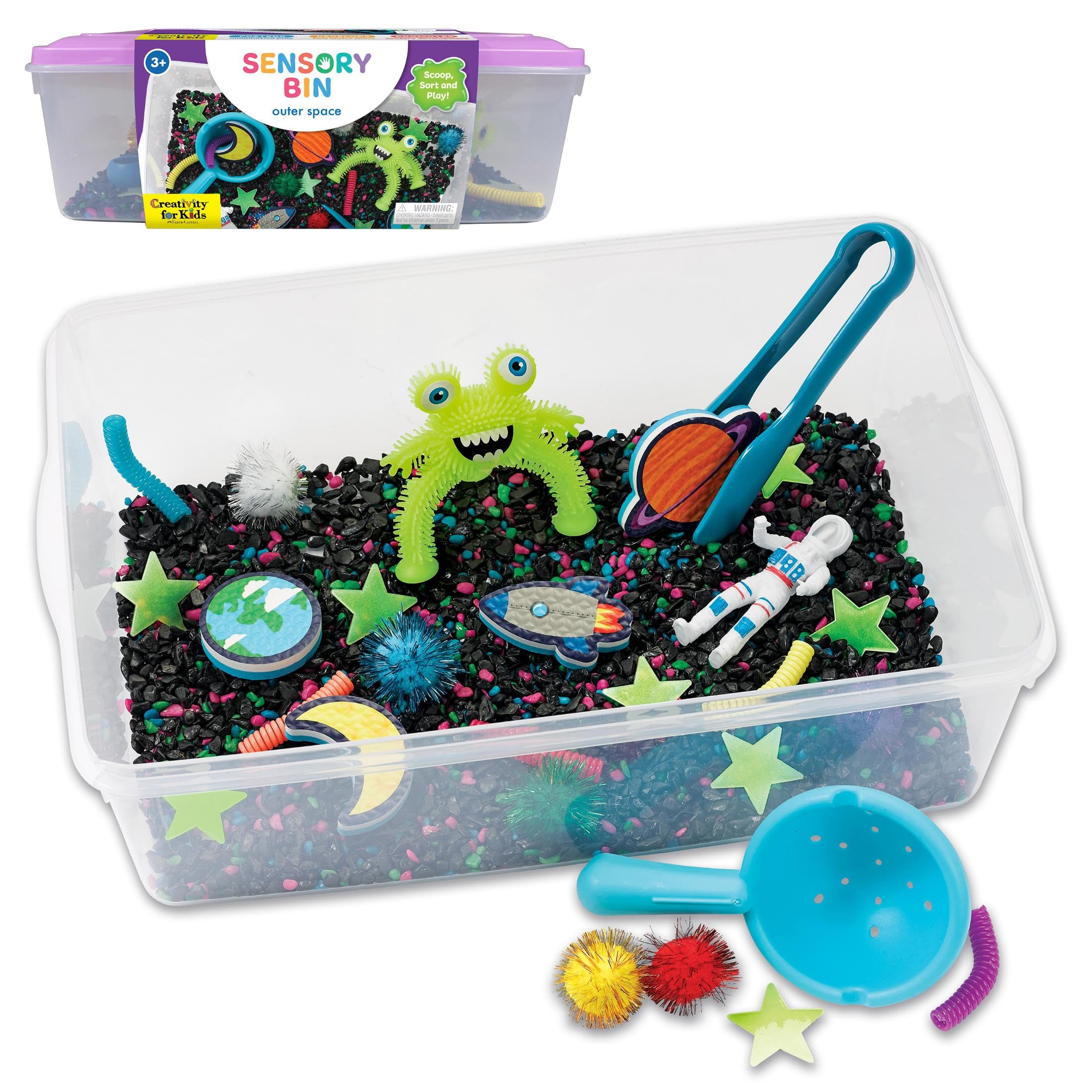 Creativity for Kids Sensory Bin Outer Space - Child Craft Activity for Boys and Girls (Ages 3+)