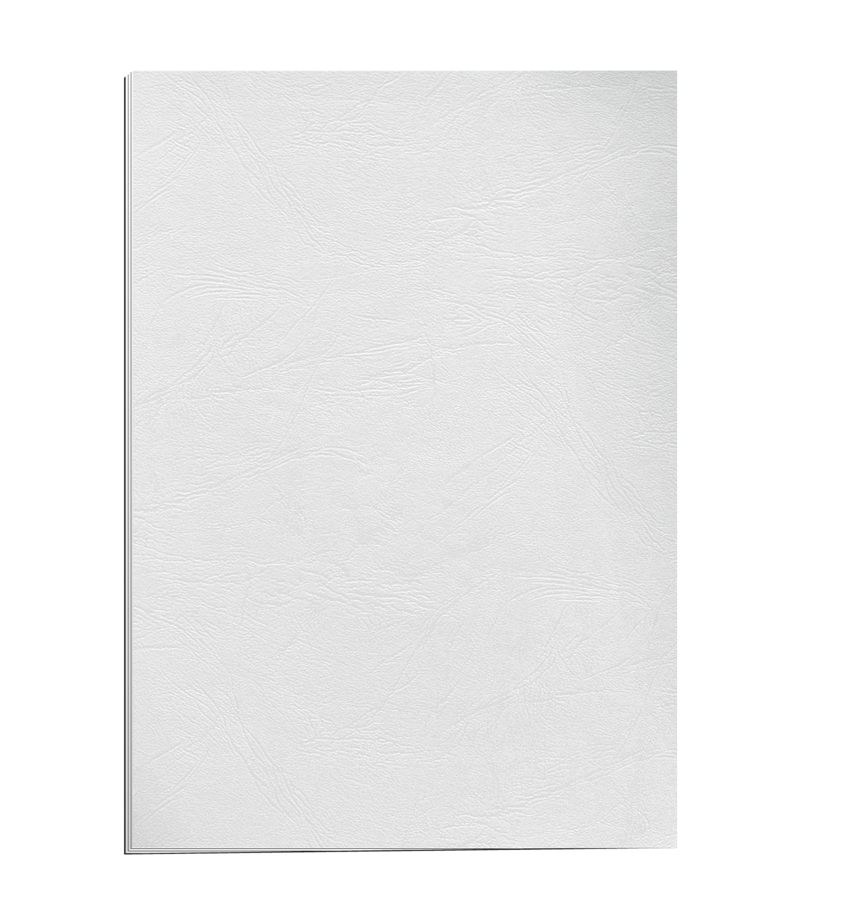 Fellowes 100% Recyclable A4 Leatherboard Binding Covers Heavyweight 250gsm Presentation Covers - FSC, White, Pack of 25