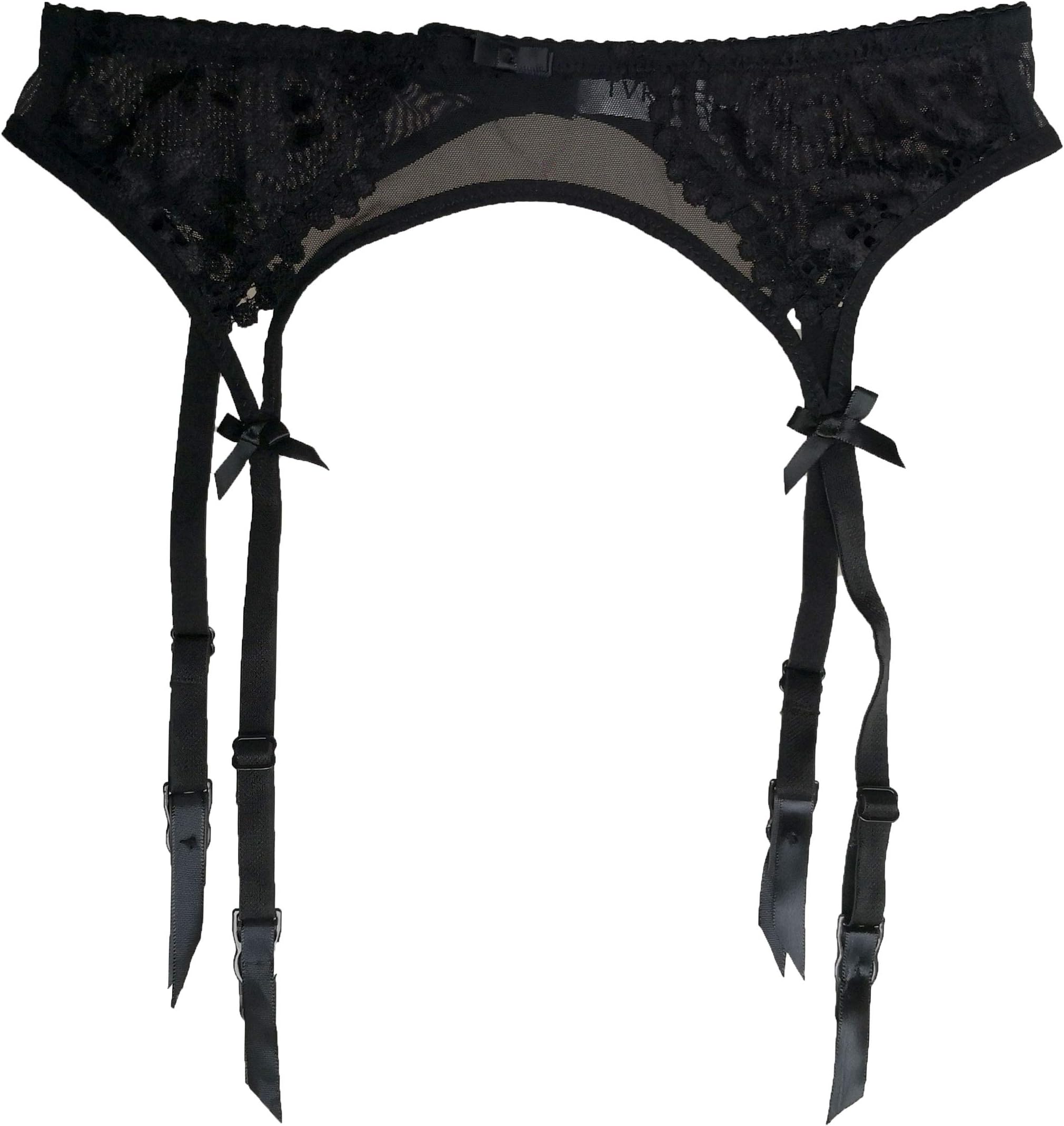 TVRtyle Women’s Black Metal Clips Sexy Garter Belts for Stockings S512