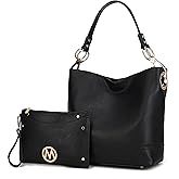 MKF Collection Hobo Bag for Women,Vegan Leather Handbag Slouchy Shoulder bag, Top Handle Purse by Mia K