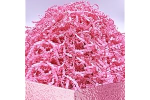 DOTUHAO Crinkle Cut Paper Shred, Pink Color Crinkle Paper, Gift Basket Filler, Gift Box Filler Paper Shreds, Raffia Grass gre
