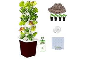 LnzyGarden Hydroponics Growing System kit, Vertical hydroponic Garden ，Outdoor Indoor hydroponics Growing System，Lettuce Grow Tower,Pump System, Auto Timer, 30 Pods,Gardening Gift