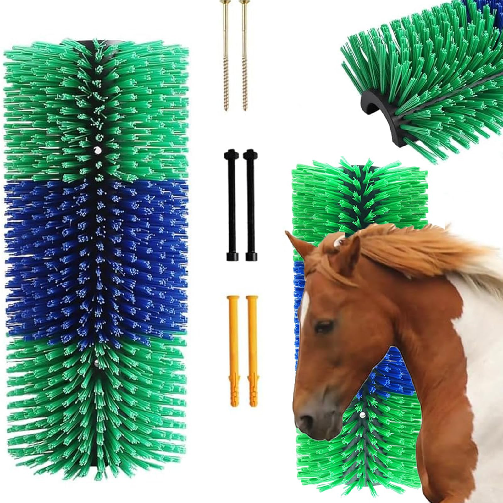 Livestock Scratching Brush, Horse Cattle for Grooming, Full Massage Grooming Brush, Emotionally Soothing Relieves Itching Accessories for Horse, Cattle, Sheep, Pig