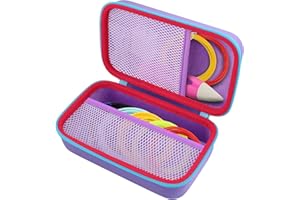 co2CREA Storage Organizer Case for 3D Printing Pen Set, Hard Case Compatible with SCRIB3D P1/Advanced, MYNT3D Super/Advanced, 3Doodler Start+/Flow/PRO and Filament Refill（Purple Case + Blue Zipper）