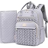 Tealari Diaper Bag Backpack,Stylish Baby Diaper Bag,Waterproof Travel Diaper Backpacks Baby Bags with Changing Pad,Stroller Straps,Insulated Pockets (Gray)