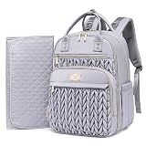 Tealari Diaper Bag Backpack,Stylish Baby Diaper Bag,Waterproof Travel Diaper Backpacks Baby Bags with Changing Pad,Stroller Straps,Insulated Pockets (Gray)