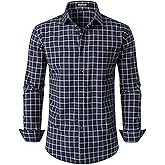 JEMITOP Men's Transitional Weather Slim Fit Long Sleeve Button Down Shirt Business Casual Dress Shirts with Pocket