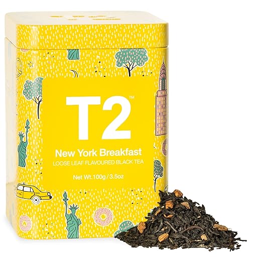 T2 Tea New York Breakfast Tea, Loose Leaf Black Tea in Tin