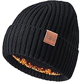 Winter Beanie for Men & Women: Cold Weather Thermal Fleece Lined Knit Hat | Warm Cuffed Stocking Cap