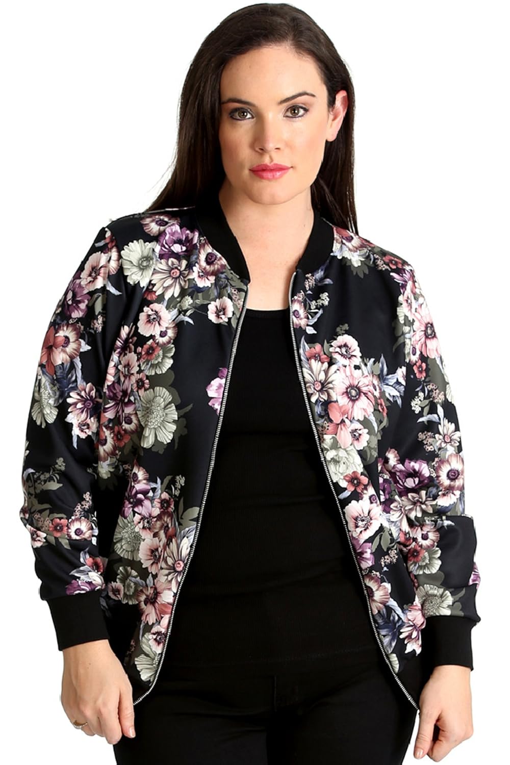plus size bomber coat