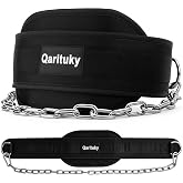 Qarituky Dip Belt, Heavy Duty Weighted Pull Up Belt with 38 IN Steel Chain | Professional Weight Lifting Belts, Reliable Weight Belt for Men, Weightlifting Belts for Pullups Dips, Weight Lifting