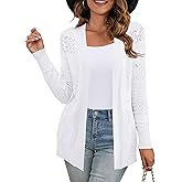 U.Vomade Women's Sweaters Boho Long Sleeve Open Front Chunky Cable Knit Cardigan