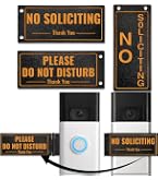 Two-Sided Metal No Soliciting Sign For Ring Doorbell – Magnetic, Do Not Disturb Plate, Weatherproof, Fits Most Doorbells
