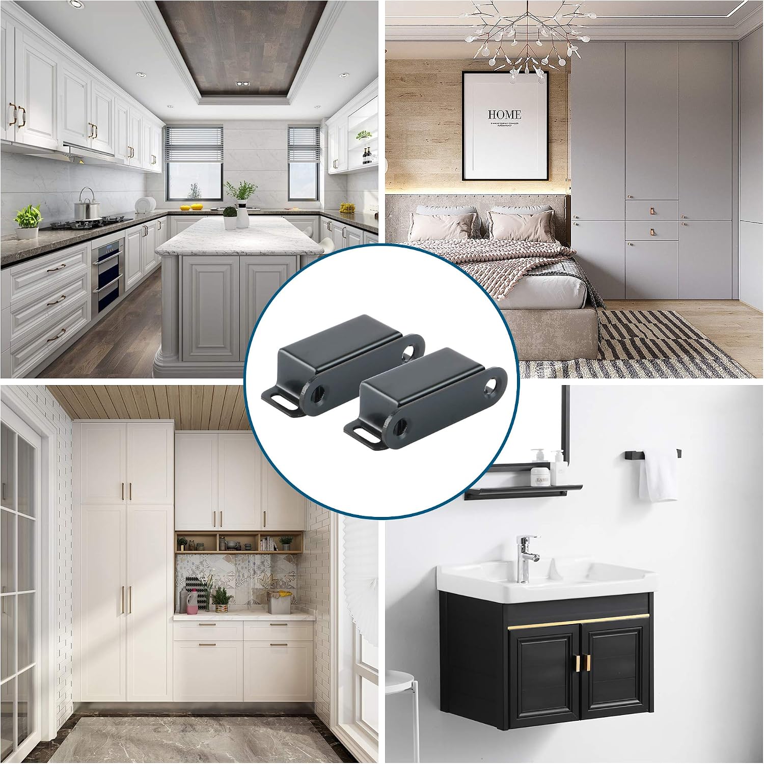Mooche Cabinet Magnets 4 Pack, Stainless Steel Magnetic Door Catch, Cupboard Door Magnets - Image 4