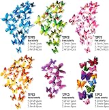 FFWHKON 72Pcs Colorful 3D Butterfly Wall Stickers PVC Decor Set view 3