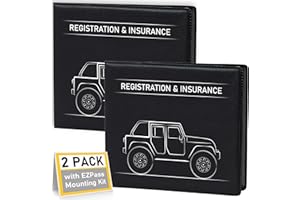 CANOPUS Car Registration and Insurance Holder, Car Document Holder, Vehicle Registration and Insurance Card Holder, Wallet for Auto, Trailer, Motorcycle, Truck, Vehicle Paperwork Organizer (2 Pack)