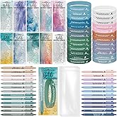 Feifeiya 25 Set Clergy Appreciation Day Gifts Bulk Bible Verse Pens Religious Silicone Wristband Watercolor Bible Emergency Numbers Bookmarks Church Gifts for Men Women Sunday School