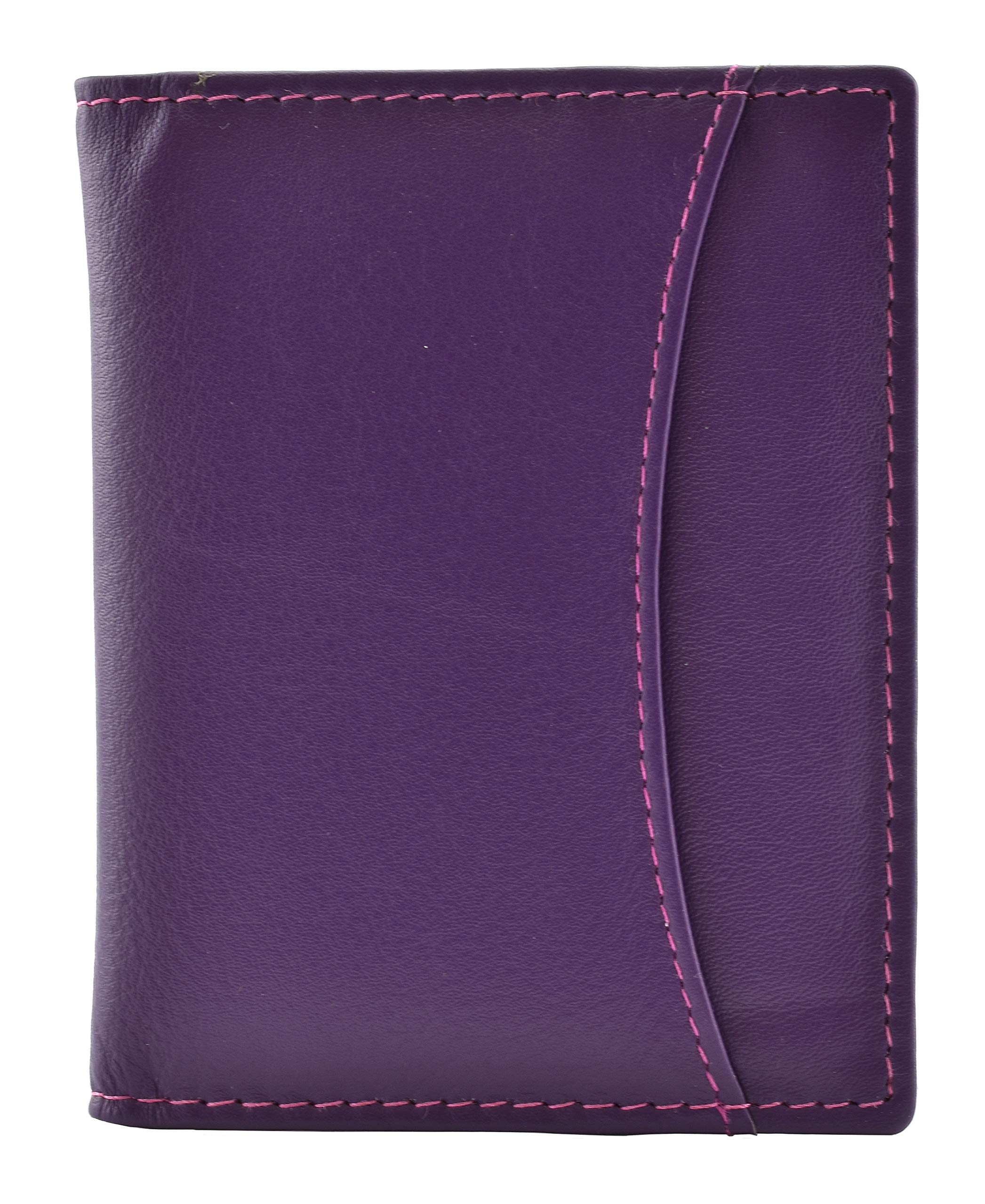Mala Leather Odyssey Oyster & ID Holder 555-14 (Purple)