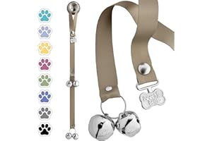 PoochieBells Dog Door Bells for Potty Training, Quick & Easy Puppy Potty Training Method Included, Handcrafted in USA with Loud, Paw-Safe Bells, Espresso
