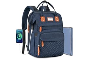 HOBEST Diaper Bag Backpack, Multifunction Large Travel Diaper Bag with Changing Pad and USB Charging Port for Moms Dads, Waterproof Unisex Baby Bag for Boys Girls, Baby Registry Search Shower Gifts