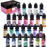 LET'S RESIN Concentrated Alcohol Ink Set, 26 Vibrant Colors (Each 0.35oz) | Alcohol-Based Resin Ink, Alcohol Paint Resin Dye for Resin Art, Tumblers, Resin Epoxy
