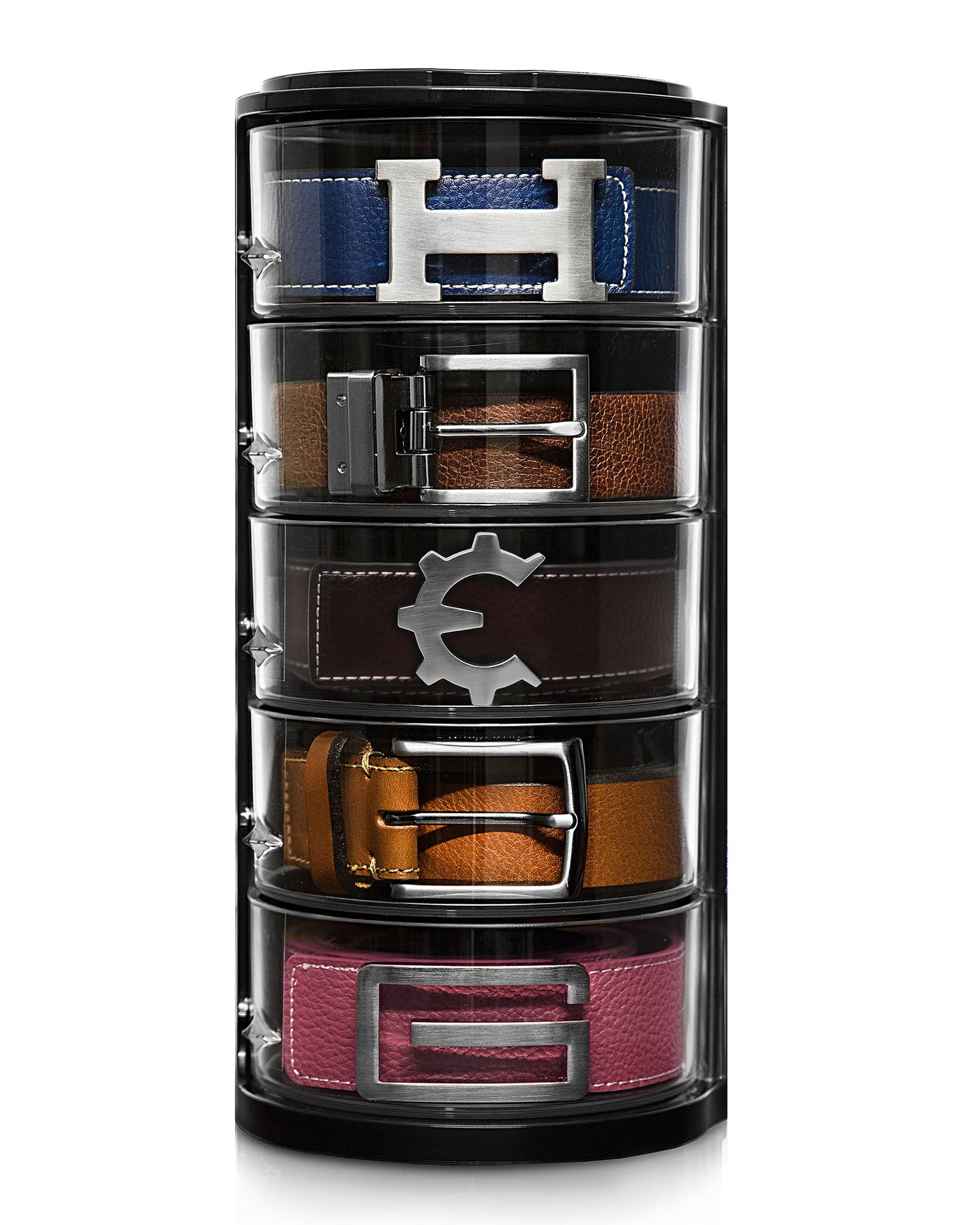 Elypro Belt Organizer Acrylic Organizer Display for Belts, Watch Case