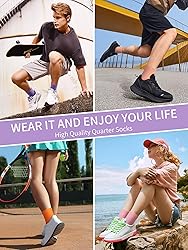 Airacker Athletic Quarter Socks with Cushion