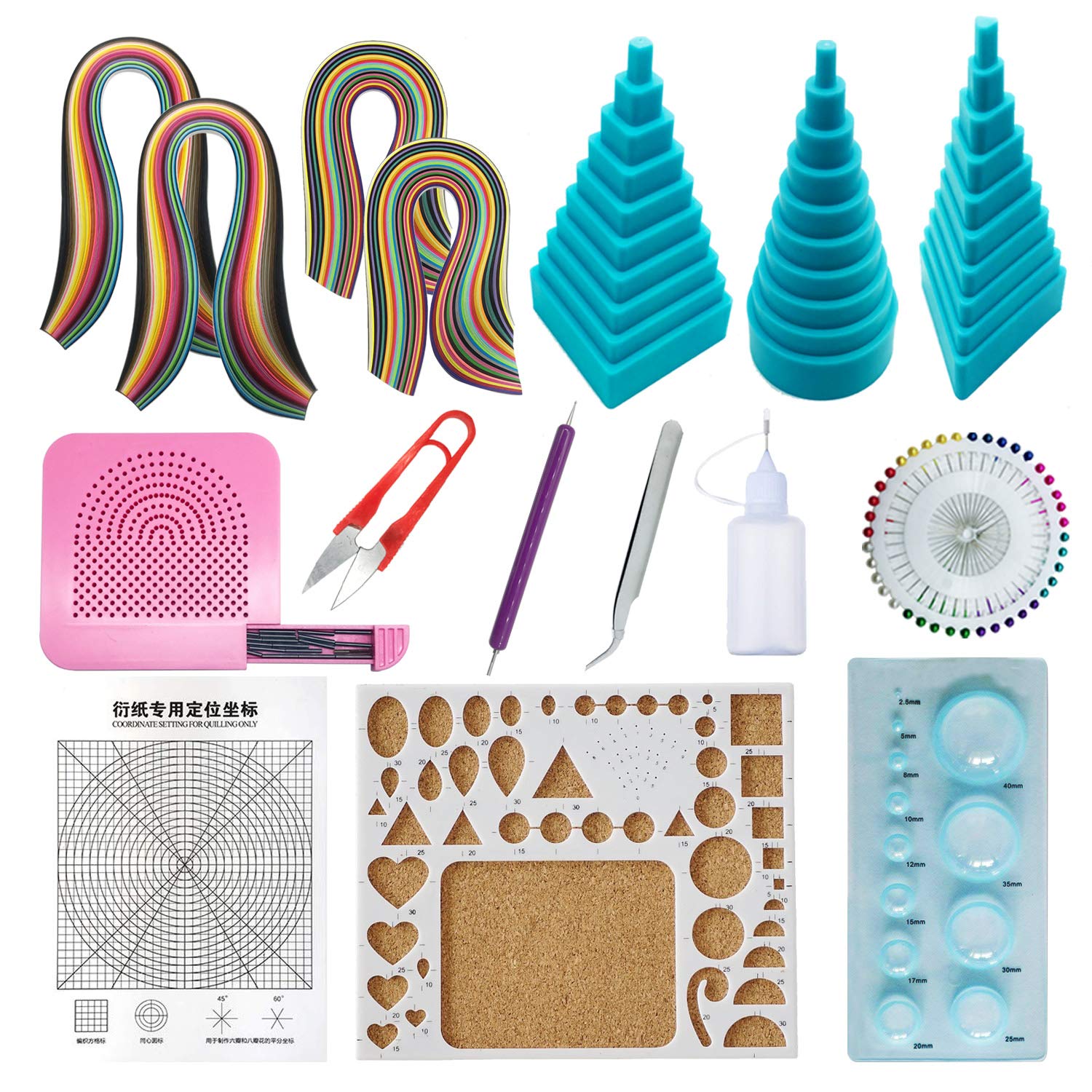 Woohome Quilling Supplies Paper Quilling Kits with 12 Quilling Tools and 36 Colors 880 Strips Quilling Paper for Craft — image 1
